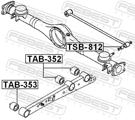 FEBEST Ophæng, bærearm tab352 bagaksel for TOYOTA DAIHATSU