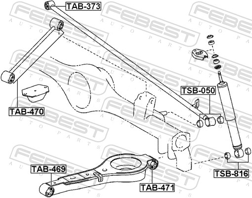 FEBEST Ophæng, bærearm tab469 foran for TOYOTA