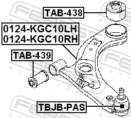 FEBEST Ophæng, bærearm tab439 foraksel nede for DAIHATSU TOYOTA CHERY LIFAN