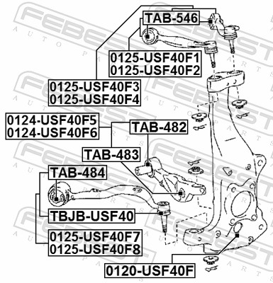 FEBEST Ophæng, bærearm tab546 foraksel oppe for TOYOTA
