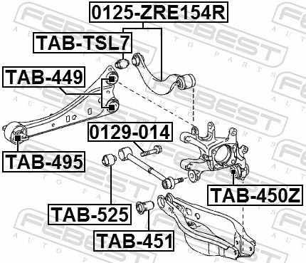 FEBEST Styrtkorrektionsskrue 0129014 for TOYOTA