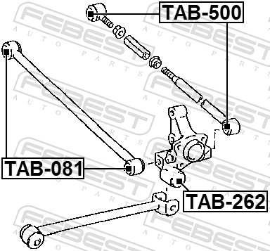 FEBEST Ophæng, bærearm tab500 bagaksel for TOYOTA