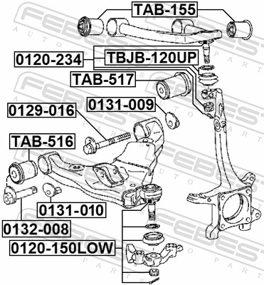 FEBEST Bærekugle 0120150low foraksel nede for TOYOTA