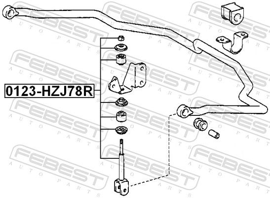 FEBEST Stang/led, stabilisator 0123-HZJ78R bagaksel for TOYOTA