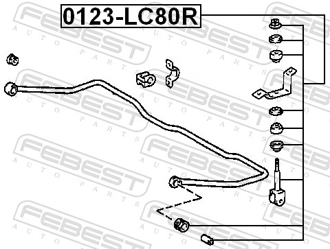 FEBEST Stang/led, stabilisator 0123-LC80R bagaksel for TOYOTA