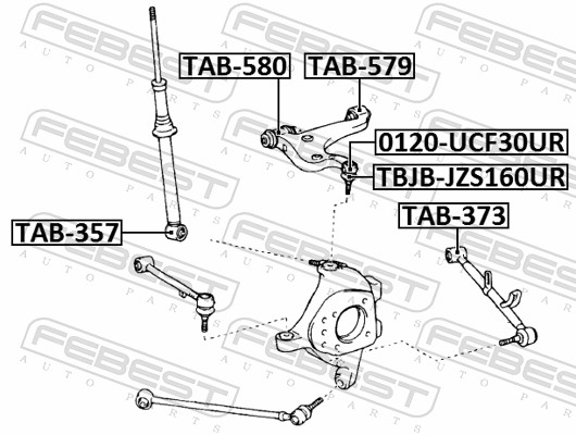FEBEST Ophæng, bærearm tab580 foran for TOYOTA