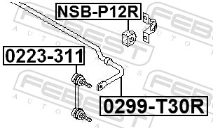 FEBEST Stang/led, stabilisator 0223311 bagaksel for NISSAN