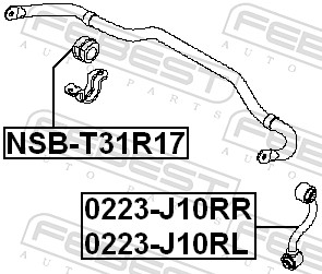 FEBEST Stang/led, stabilisator 0223-J10RL Bagaksel venstre for NISSAN SAMSUNG