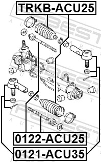 FEBEST Sporstangkugle 0121acu35 foraksel for TOYOTA