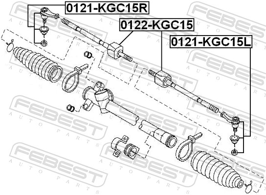 FEBEST Styrestang, inderste 0122kgc15 foraksel for DAIHATSU TOYOTA