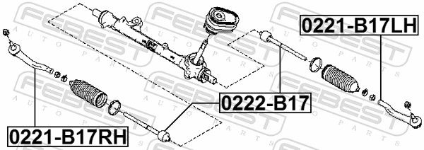 FEBEST Sporstangkugle 0221b17rh højre foraksel for NISSAN
