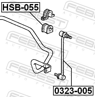 FEBEST Stang/led, stabilisator 0323005 foraksel for GENERAL MOTORS TOYOTA HONDA