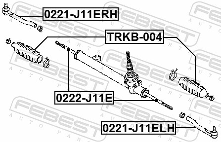 FEBEST Sporstangkugle 0221j11elh venstre foraksel for NISSAN