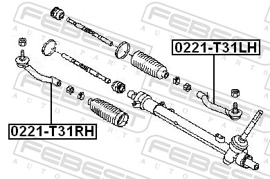 FEBEST Sporstangkugle 0221t31lh venstre foraksel for RENAULT NISSAN