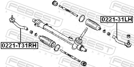 FEBEST Sporstangkugle 0221t31rh højre foraksel for RENAULT NISSAN