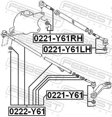 FEBEST Sporstangkugle 0221-Y61 foraksel for NISSAN