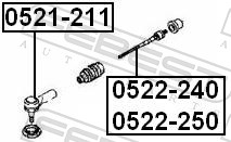 FEBEST Sporstangkugle 0521211 foraksel for FORD MAZDA
