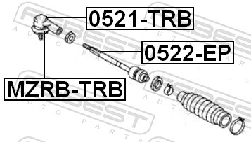 FEBEST Sporstangkugle 0521trb foraksel for FORD MAZDA