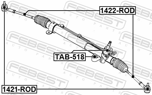 FEBEST Styrestang, inderste 1422-ROD foraksel for SSANGYONG