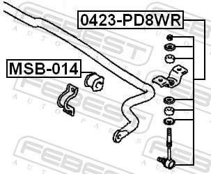 FEBEST Stang/led, stabilisator 0423-PD8WR bagaksel for MITSUBISHI CHRYSLER