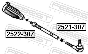 FEBEST Styrestang, inderste 2522307 foraksel for CITROËN/PEUGEOT