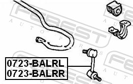 FEBEST Stang/led, stabilisator 0723-BALRR Bagaksel højre for SUZUKI