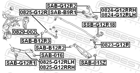 FEBEST Styrtkorrektionsskrue 0829002 for SUBARU