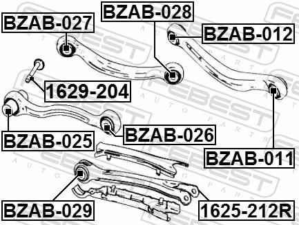 FEBEST Ophæng, bærearm bzab028 foran akslen for MERCEDES-BENZ