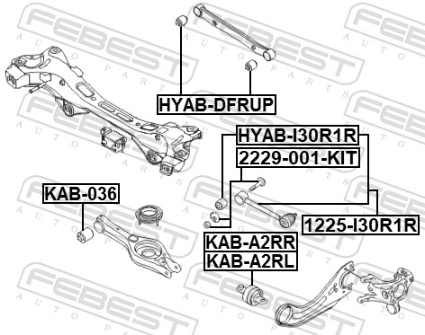 FEBEST Styrtkorrektionsskrue 2229001kit for HYUNDAI
