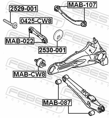 FEBEST Sims, aksel 2530001 for CITROËN/PEUGEOT