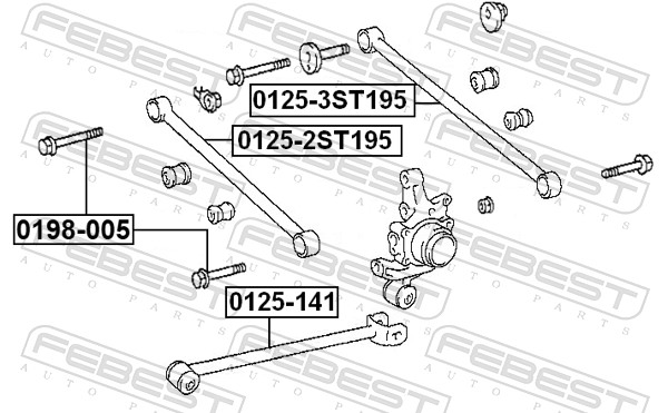 FEBEST Monteringsbolt, bærearm 0198005 for TOYOTA LIFAN
