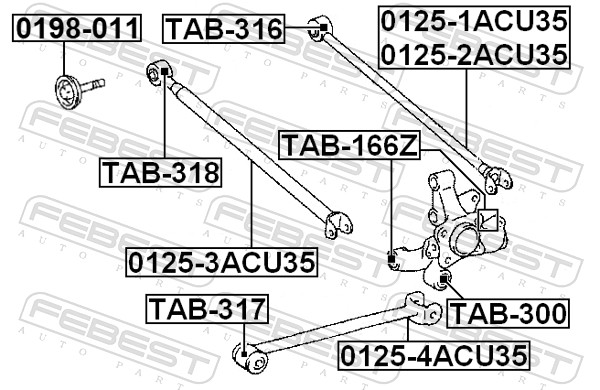 FEBEST Monteringsbolt, bærearm 0198011 for TOYOTA