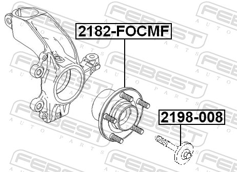 FEBEST Monteringsbolt, bærearm 2198008 for FORD