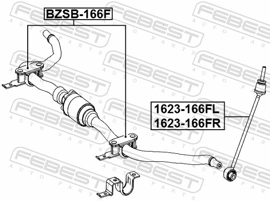 FEBEST Rep.sæt, stabilisatorleje bzsb166f Foraksel begge sider for MERCEDES-BENZ