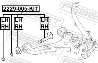 FEBEST Styrtkorrektionsskrue 2229005kit for HYUNDAI