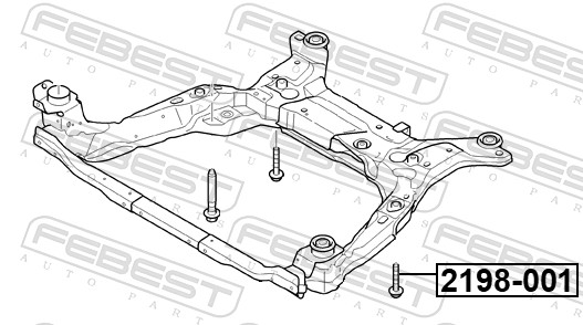 FEBEST Monteringsbolt, bærearm 2198001 for FORD