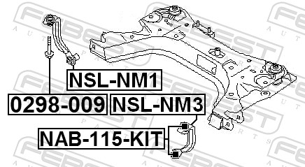 FEBEST Holder, hjælperamme/aggregatophæng nslnm1 højre foraksel for NISSAN RENAULT