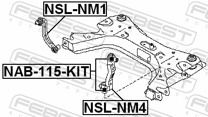 FEBEST Holder, hjælperamme/aggregatophæng nslnm4 venstre foraksel for NISSAN