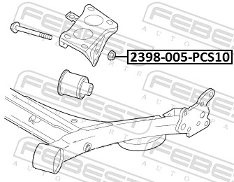 FEBEST Hjulmøtrik 2398-005-PCS10 for VAG