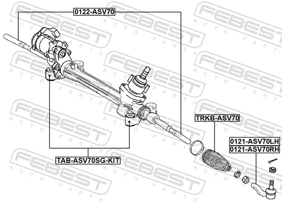 FEBEST Sporstangkugle 0121asv70rh højre foraksel for TOYOTA