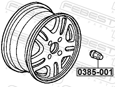 FEBEST Hjulmøtrik 0385001 for HONDA