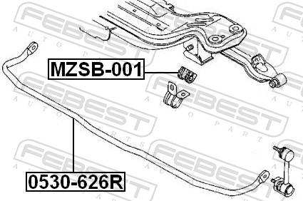 FEBEST Stabilisator, chassis 0530626r bagaksel for MAZDA