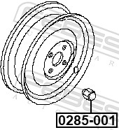 FEBEST Hjulmøtrik 0285-001 for NISSAN RENAULT