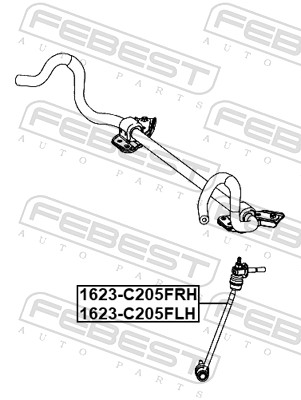 FEBEST Stang/led, stabilisator 1623-C205FRH højre foraksel for MERCEDES-BENZ