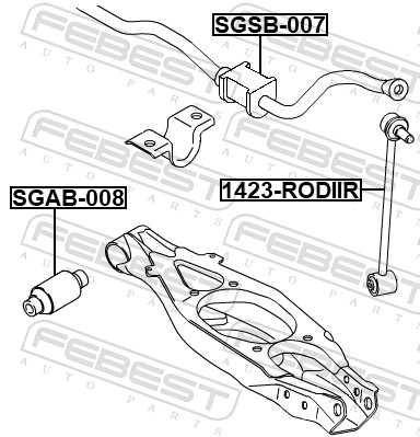 FEBEST Stang/led, stabilisator 1423-RODIIR bagaksel for SSANGYONG