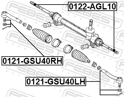 FEBEST Styrestang, inderste 0122agl10 foraksel for TOYOTA