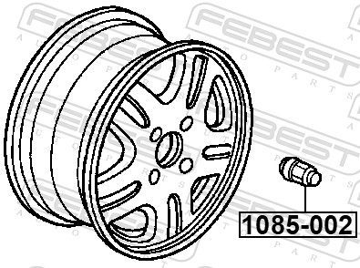 FEBEST Hjulmøtrik 1085002 for GENERAL MOTORS CHRYSLER ISUZU