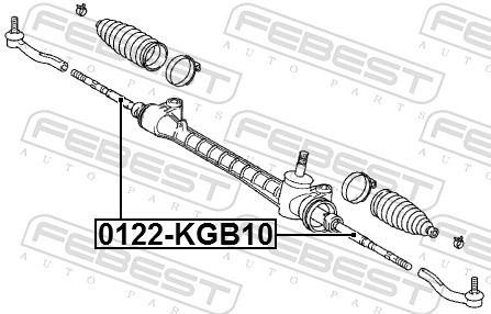 FEBEST Styrestang, inderste 0122kgb10 foraksel for CITROËN/PEUGEOT RENAULT NISSAN TOYOTA