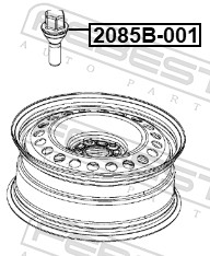 FEBEST Hjulbolt 2085b001 for CHRYSLER ALFAROME/FIAT/LANCI