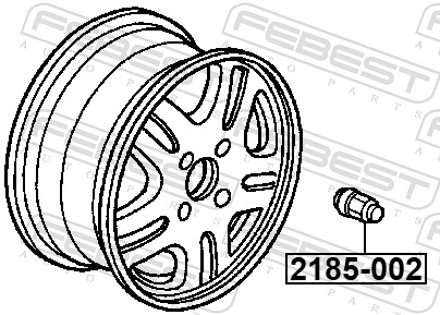 FEBEST Hjulmøtrik 2185002 for FORD VOLVO GENERAL MOTORS CHRYSLER HONDA ALFAROME/FIAT/LANCI CHERY